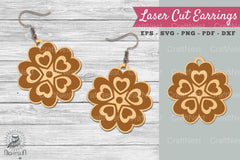 Flower Heart Laser Cut Earrings Clipart Bundle - CraftNest - Digital Crafting and Art