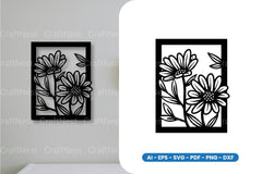 Flower in Frame Laser Cut SVG Bundle - CraftNest - Digital Crafting and Art