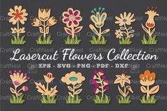 Flower Laser Cut Decoration Clipart Bundle - CraftNest - Digital Crafting and Art