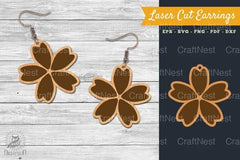 Flower Laser Cut Earring SVG Bundle - CraftNest - Digital Crafting and Art