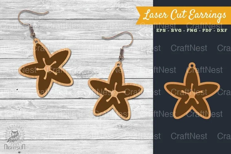 Flower Laser Cut Earring SVG Bundle - CraftNest - Digital Crafting and Art