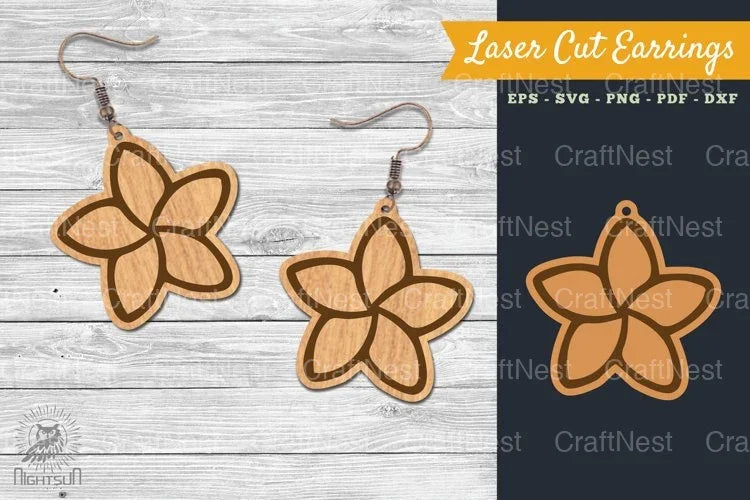 Flower Laser Cut Earring SVG Bundle - CraftNest - Digital Crafting and Art