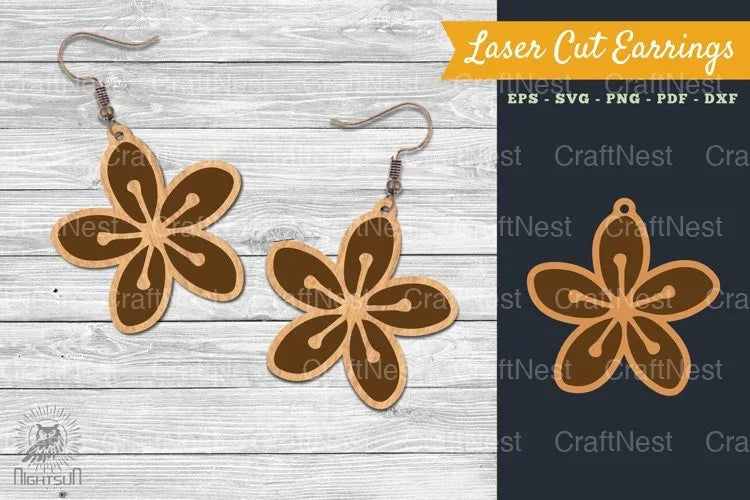 Flower Laser Cut Earring SVG Bundle - CraftNest - Digital Crafting and Art