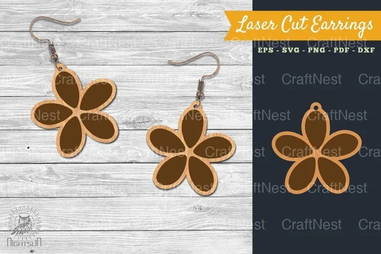 Flower Laser Cut Earring SVG Bundle - CraftNest - Digital Crafting and Art