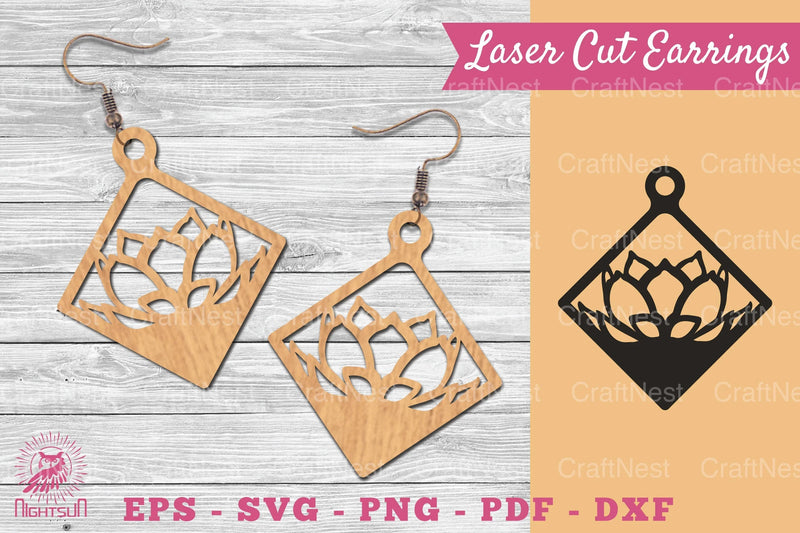 Flower Laser Cut Earrings SVG Bundle - CraftNest - Digital Crafting and Art
