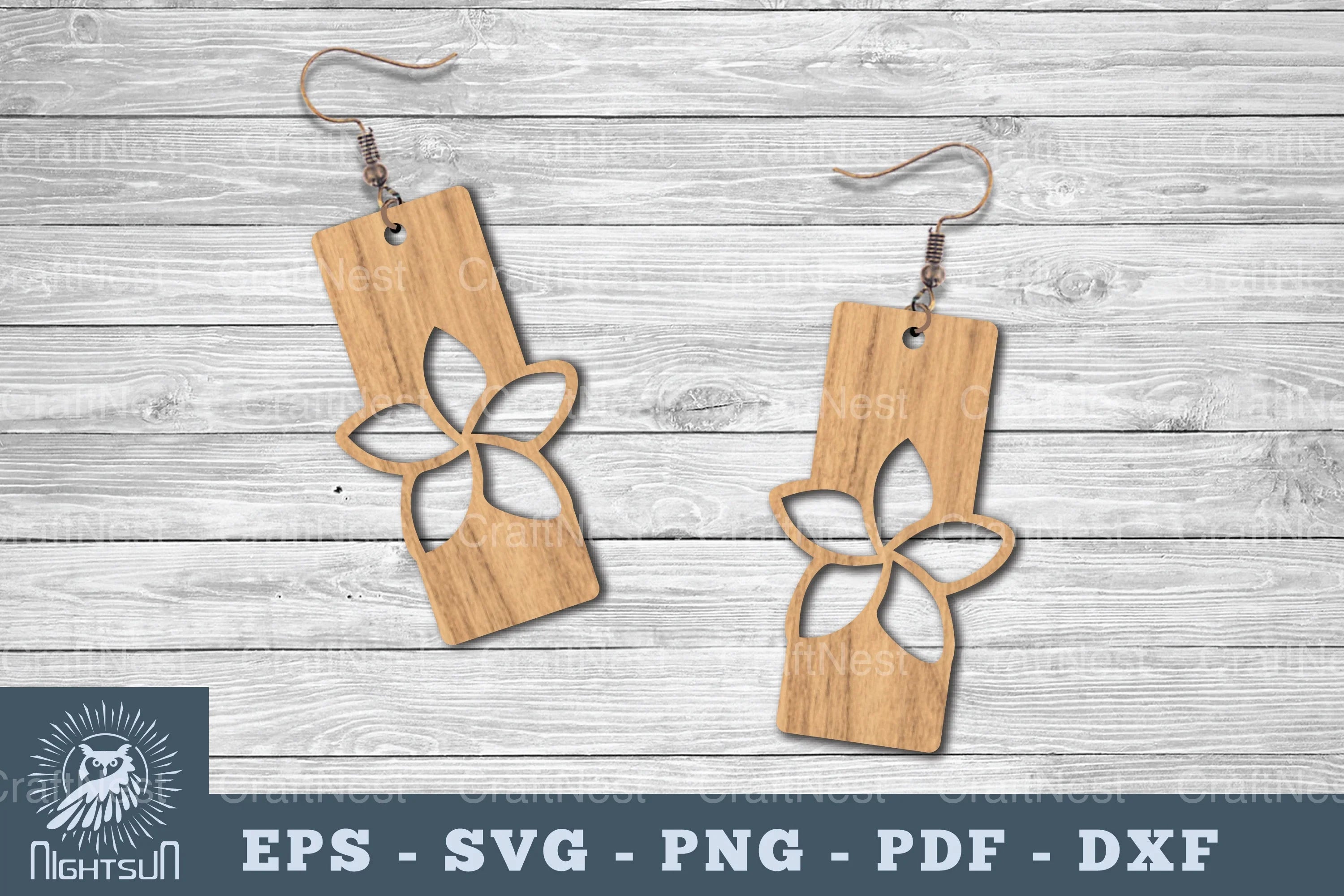 Flower Laser Cut Earrings SVG Bundle - CraftNest - Digital Crafting and Art