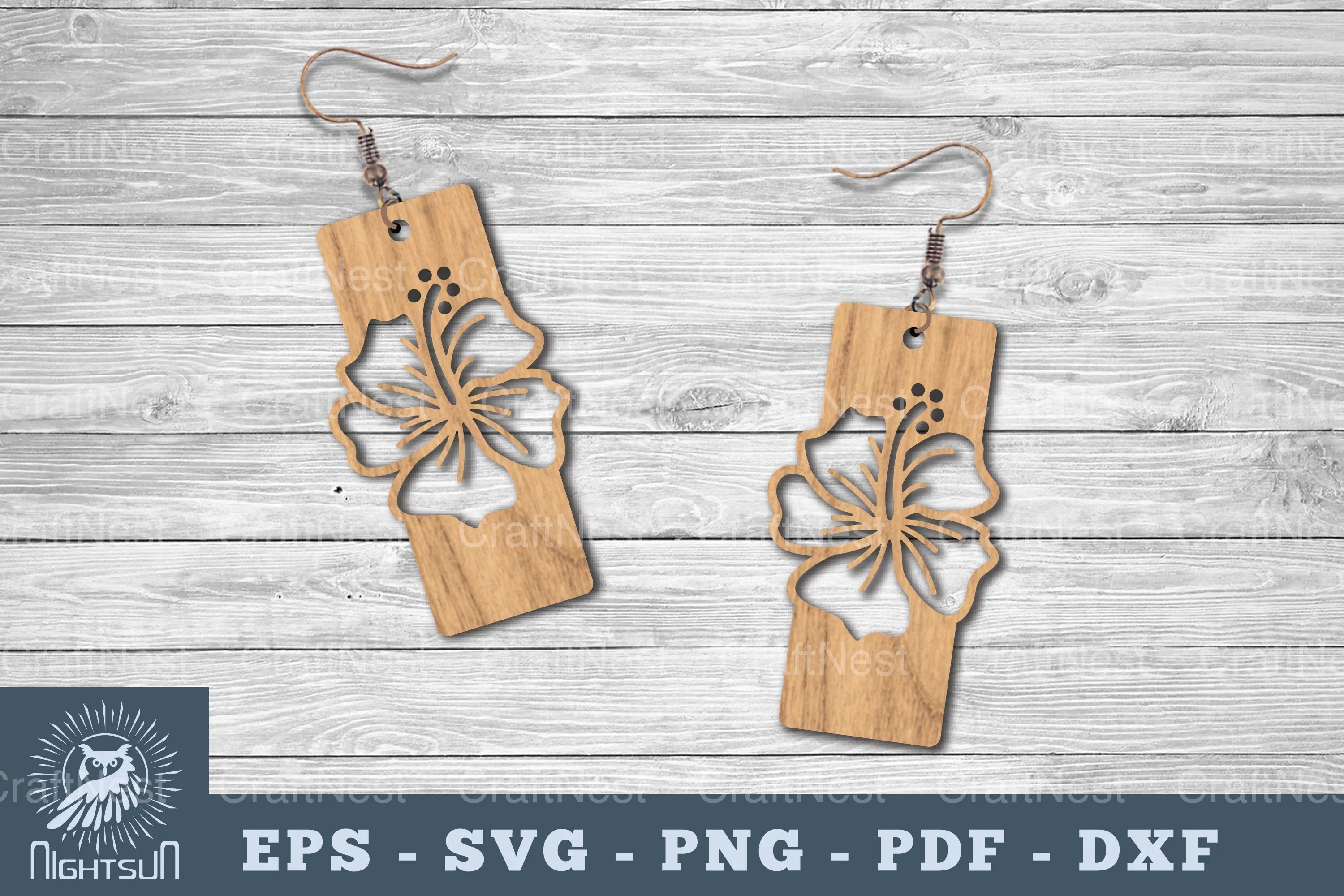 Flower Laser Cut Earrings SVG Bundle - CraftNest - Digital Crafting and Art