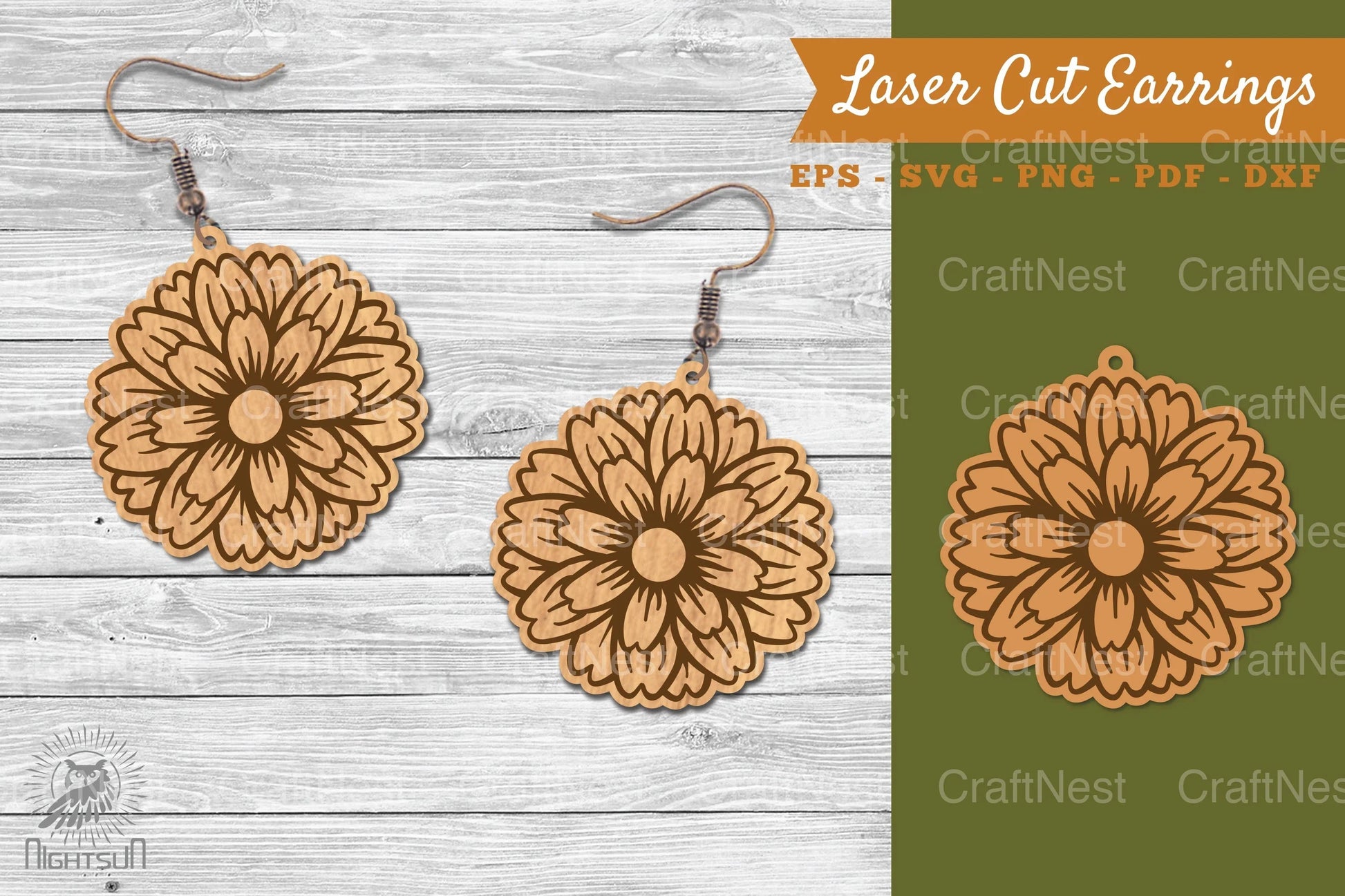 Flower Laser Cut Earrings SVG Bundle - CraftNest - Digital Crafting and Art