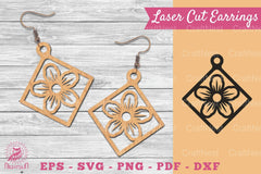 Flower Laser Cut Earrings SVG Bundle - CraftNest - Digital Crafting and Art