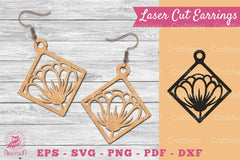Flower Laser Cut Earrings SVG Bundle - CraftNest - Digital Crafting and Art