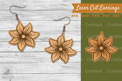 Flower Laser Cut Earrings SVG Bundle - CraftNest - Digital Crafting and Art