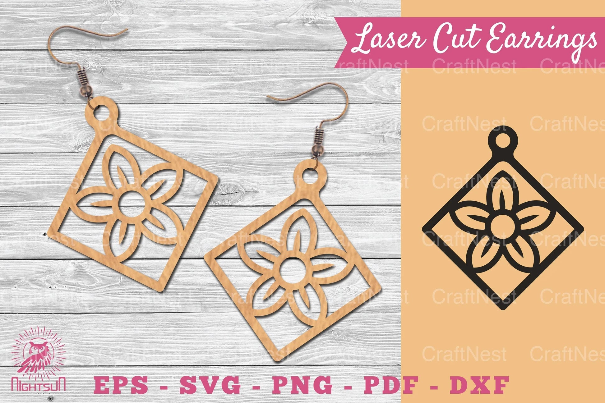 Flower Laser Cut Earrings SVG Bundle - CraftNest - Digital Crafting and Art