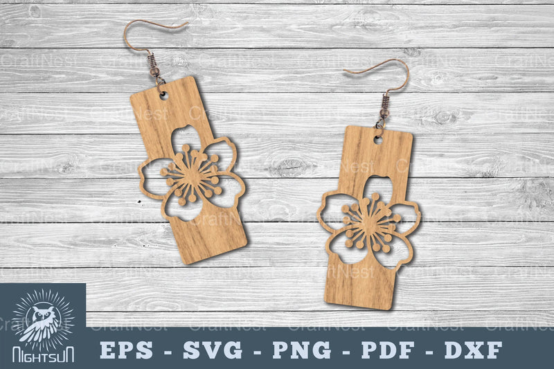 Flower Laser Cut Earrings SVG Bundle - CraftNest - Digital Crafting and Art