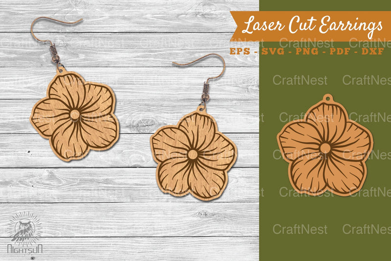 Flower Laser Cut Earrings SVG Bundle - CraftNest - Digital Crafting and Art