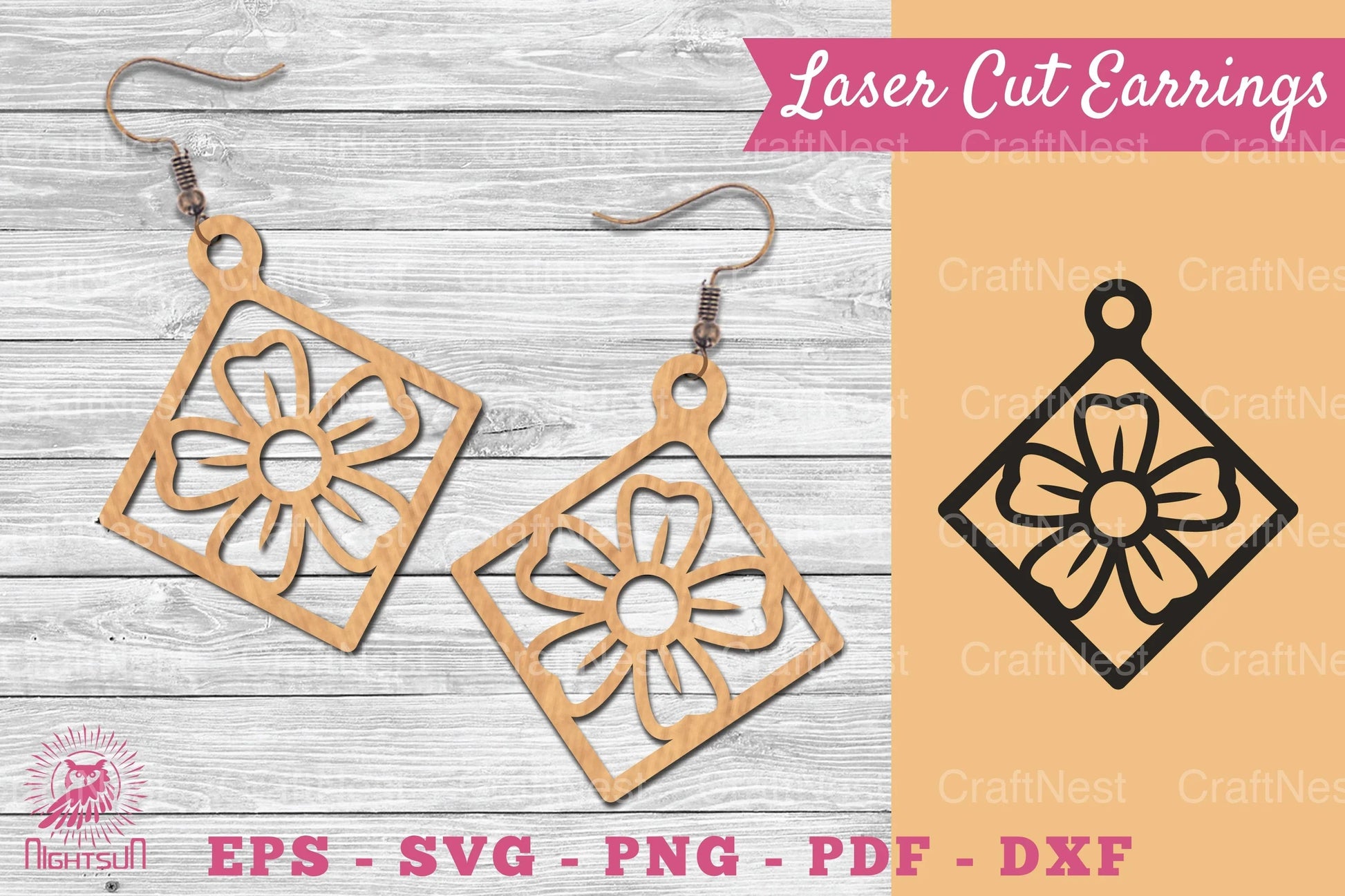 Flower Laser Cut Earrings SVG Bundle - CraftNest - Digital Crafting and Art