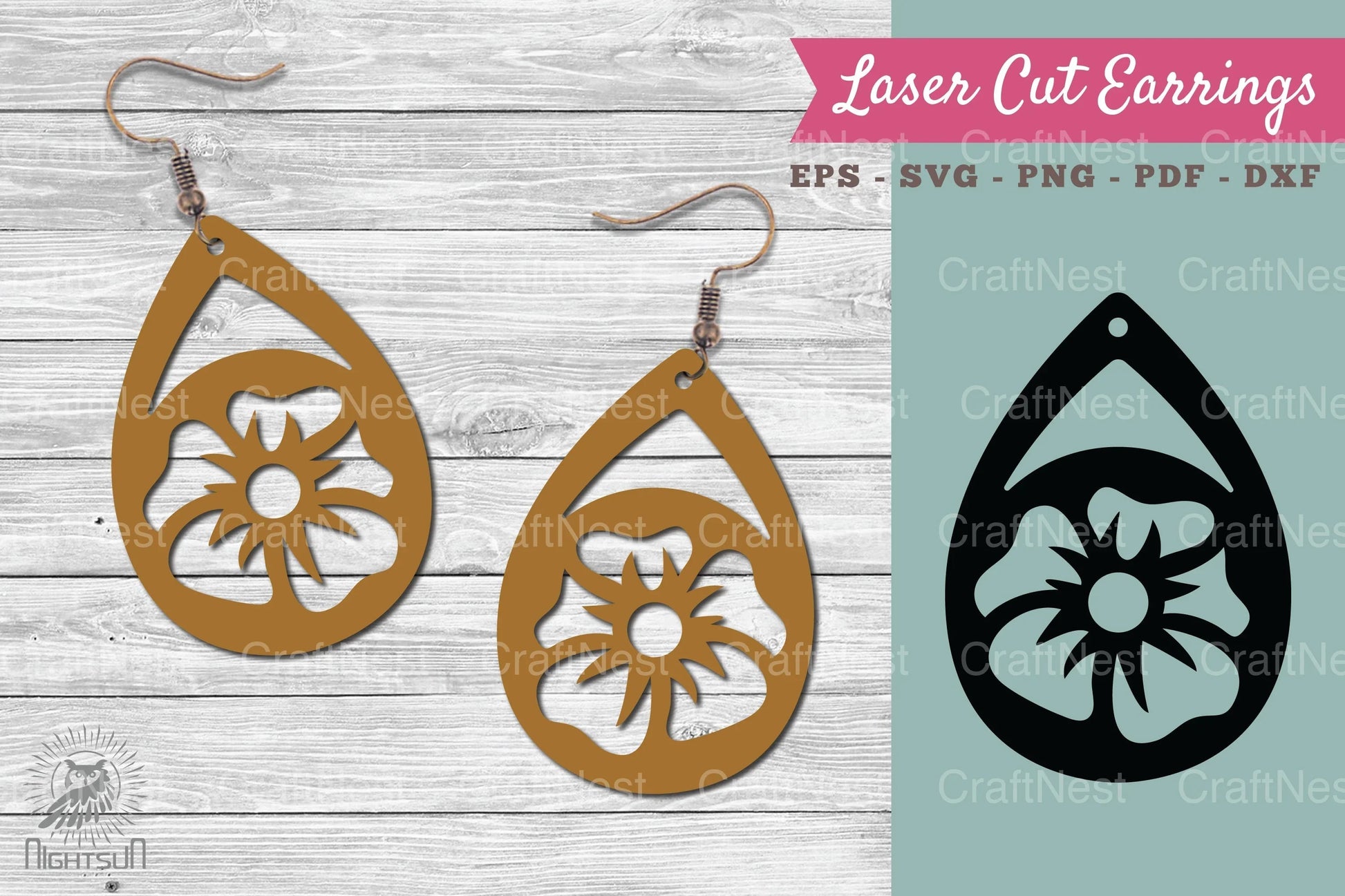 Flower Laser Cut Earrings SVG Bundle - CraftNest - Digital Crafting and Art