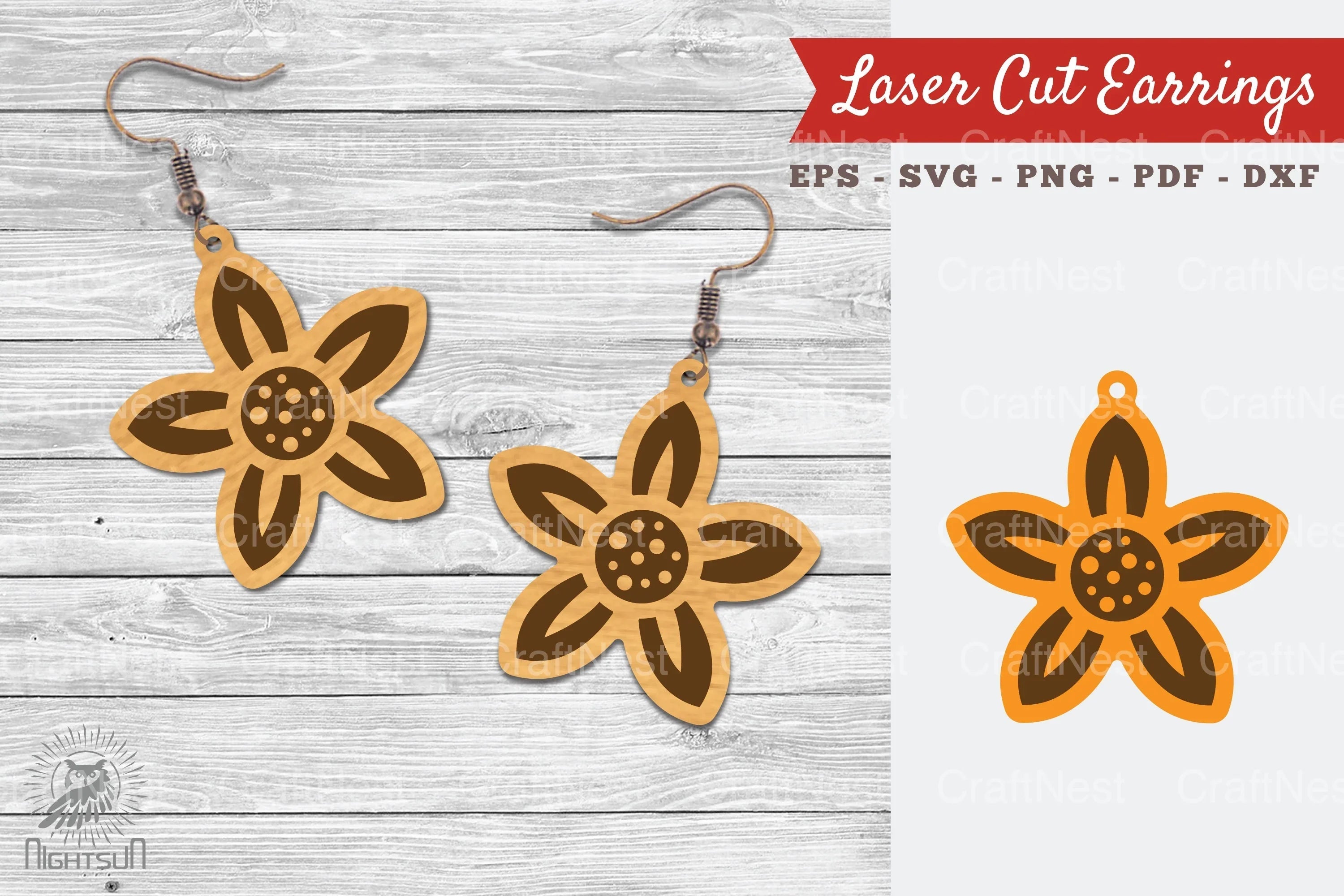Flower Laser Cut Earrings Clipart Bundle - CraftNest - Digital Crafting and Art