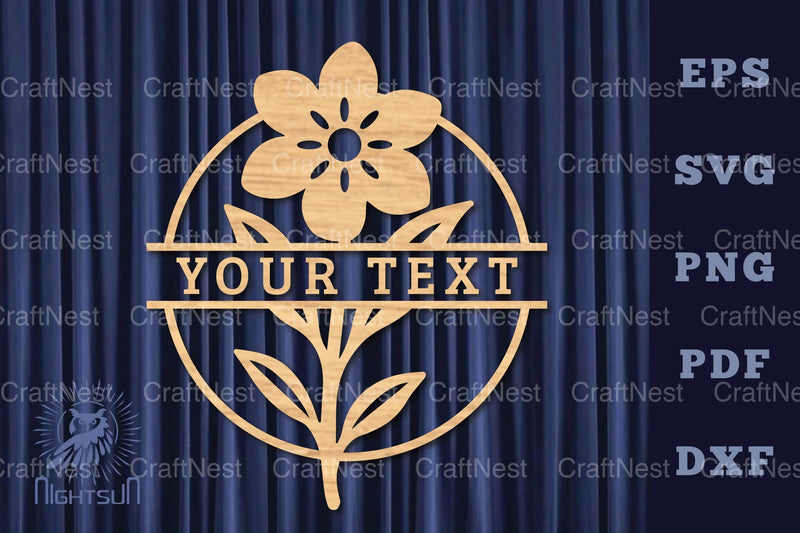 Flower Lasercut Split Monogram SVG Bundle - CraftNest - Digital Crafting and Art