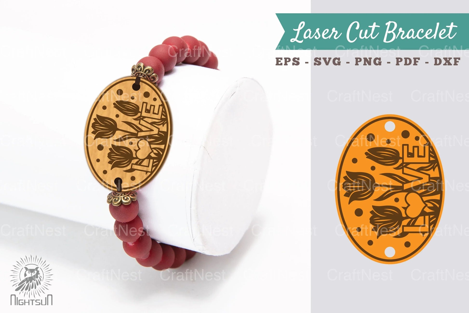 Flower Love Laser Cut Bracelet SVG Bundle - CraftNest - Digital Crafting and Art