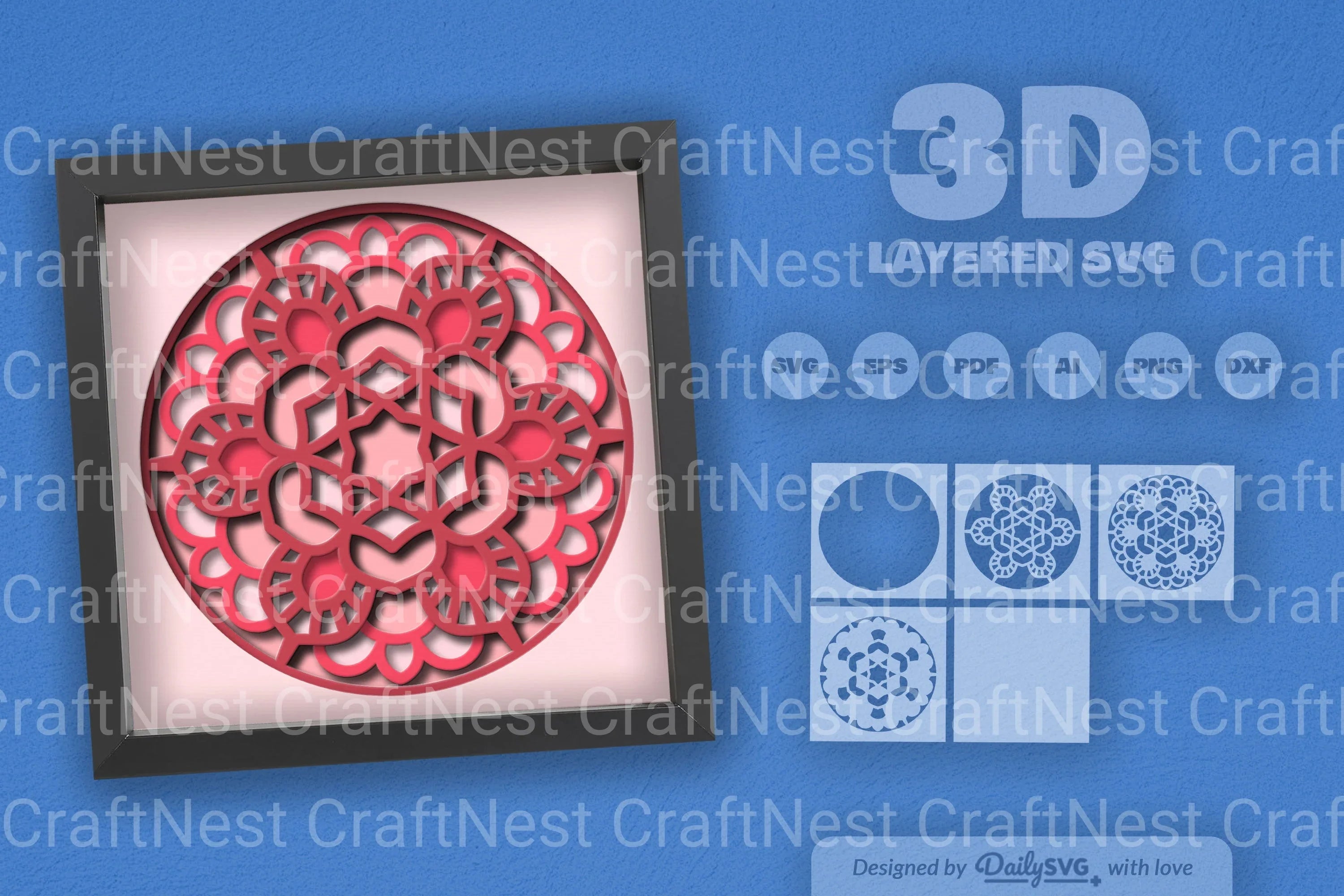 Flower Mandala Paper Cut SVG Bundle