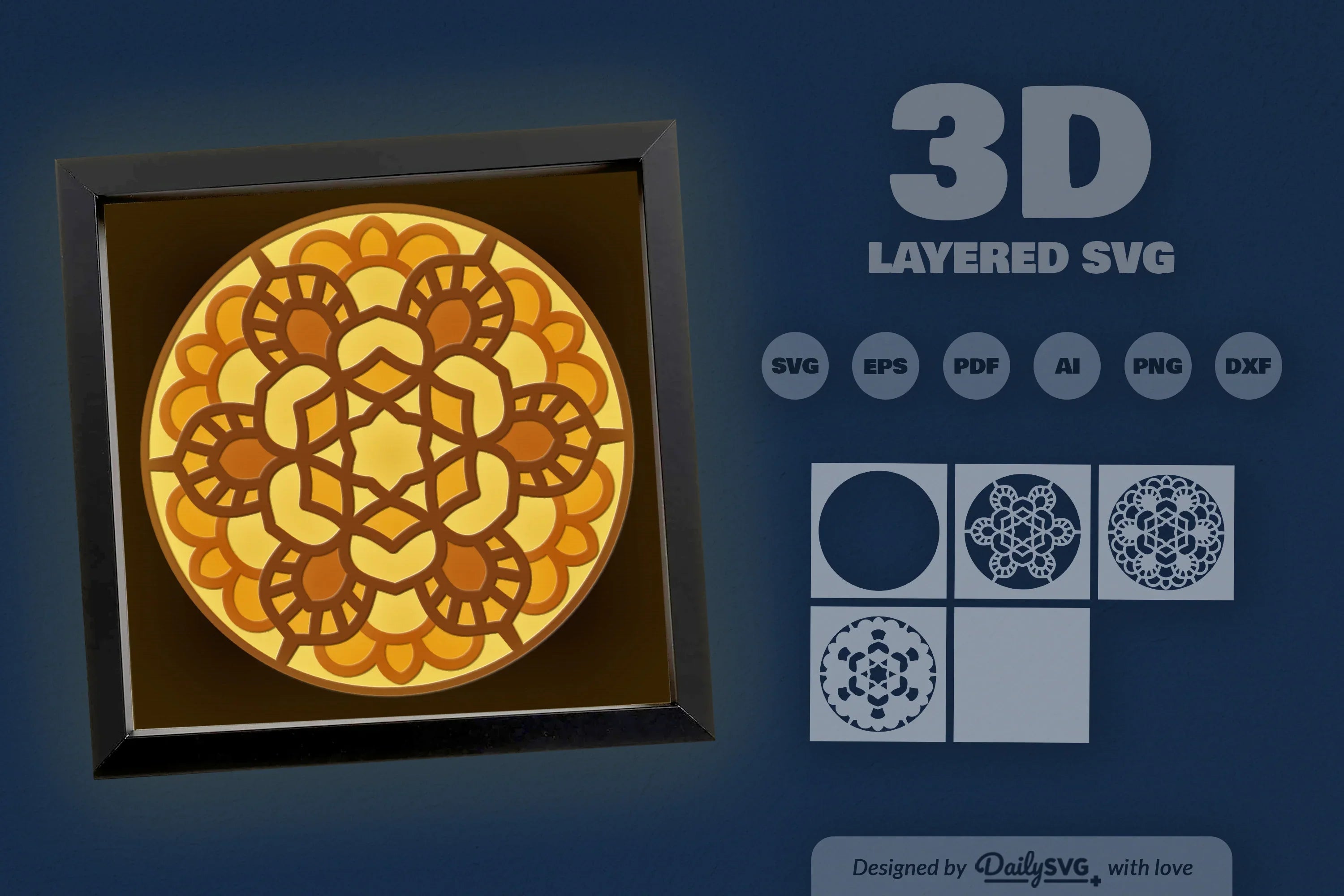Flower Mandala Paper Cut SVG Bundle - CraftNest - Digital Crafting and Art