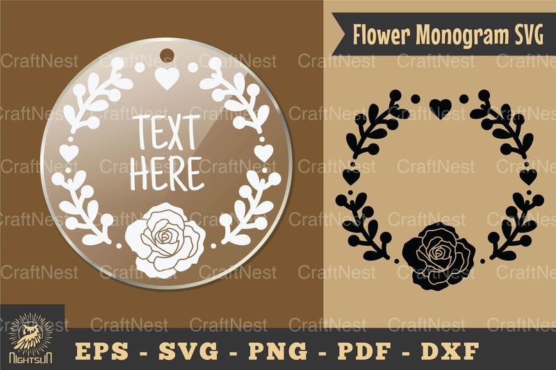 Flower Monogram Silhouette Clipart Bundle - CraftNest - Digital Crafting and Art