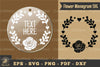 Flower Monogram Silhouette Clipart Bundle