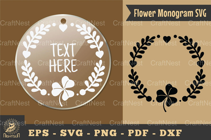 Flower Monogram Silhouette Clipart Bundle - CraftNest - Digital Crafting and Art