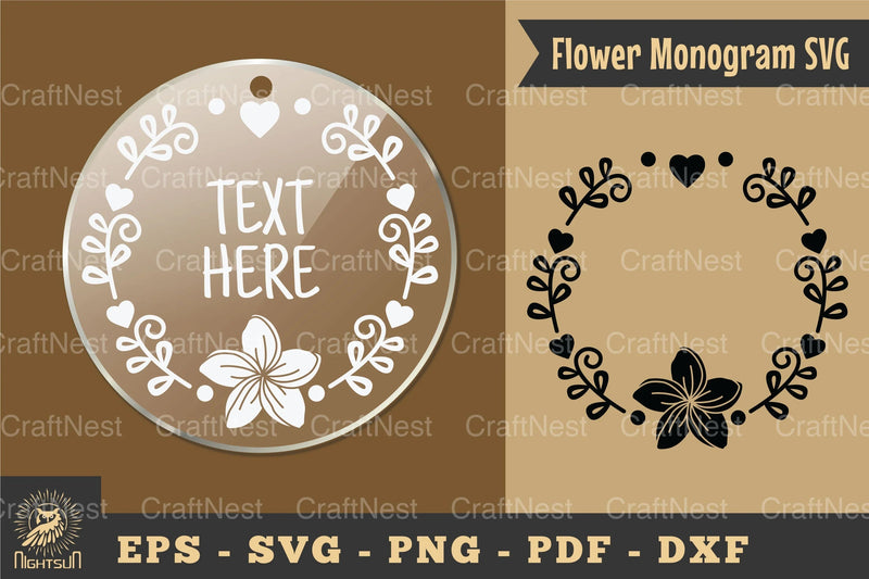 Flower Monogram Silhouette Clipart Bundle - CraftNest - Digital Crafting and Art