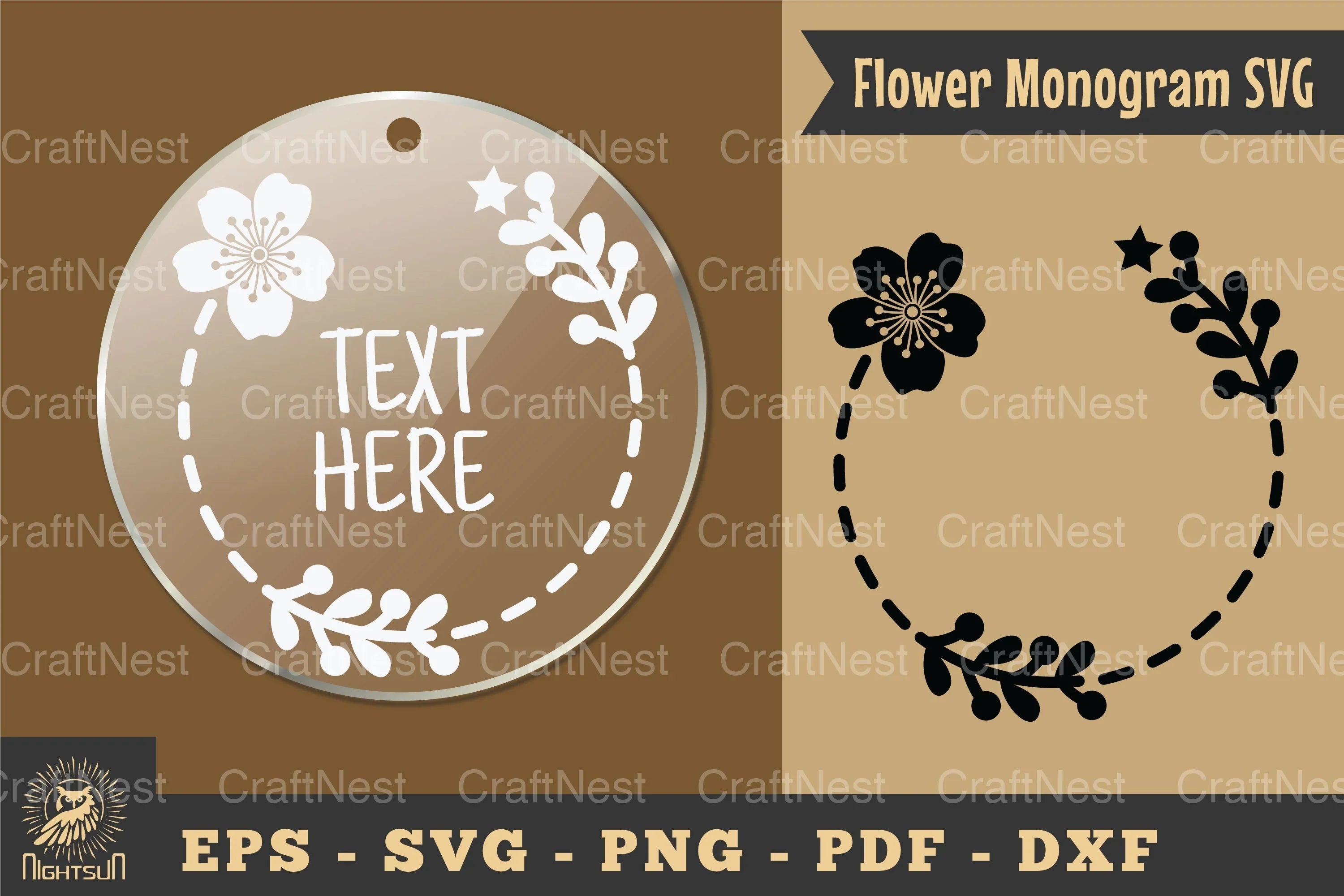 Flower Monogram Silhouette Clipart Bundle - CraftNest - Digital Crafting and Art