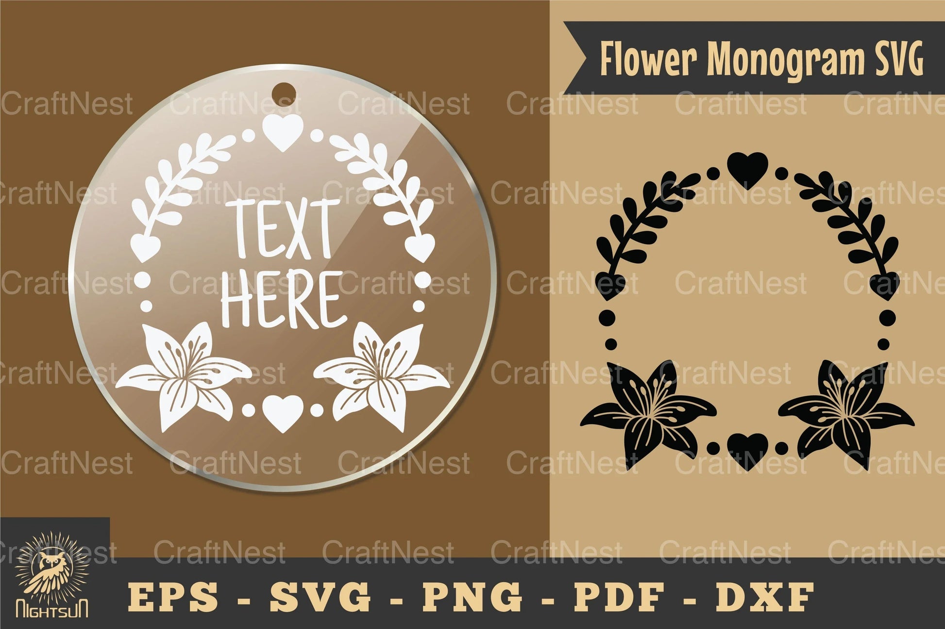 Flower Monogram Silhouette Clipart Bundle - CraftNest - Digital Crafting and Art