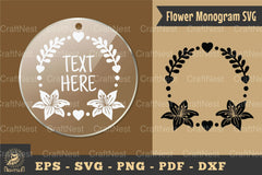 Flower Monogram Silhouette Clipart Bundle - CraftNest - Digital Crafting and Art