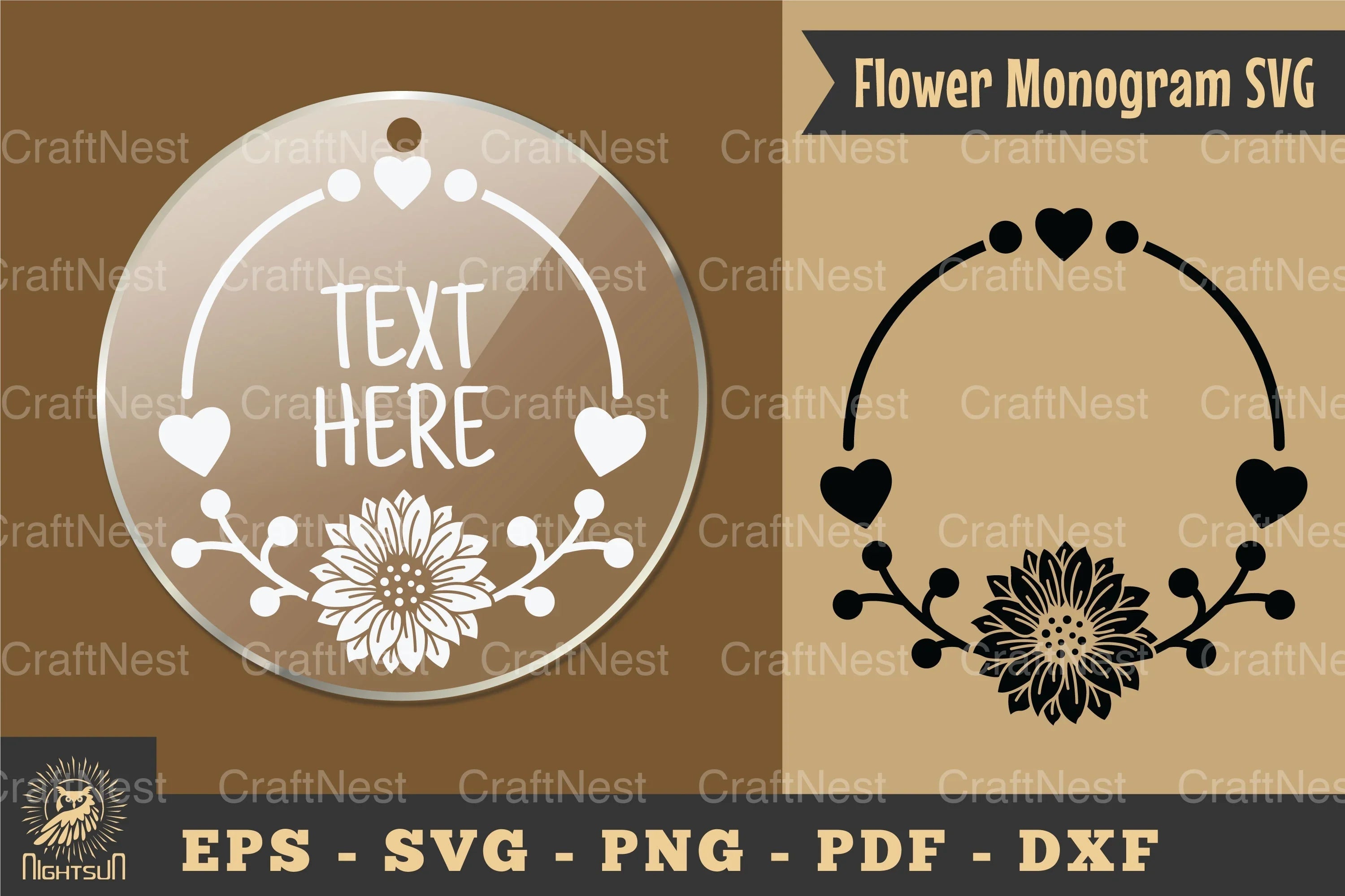 Flower Monogram Silhouette Clipart Bundle - CraftNest - Digital Crafting and Art