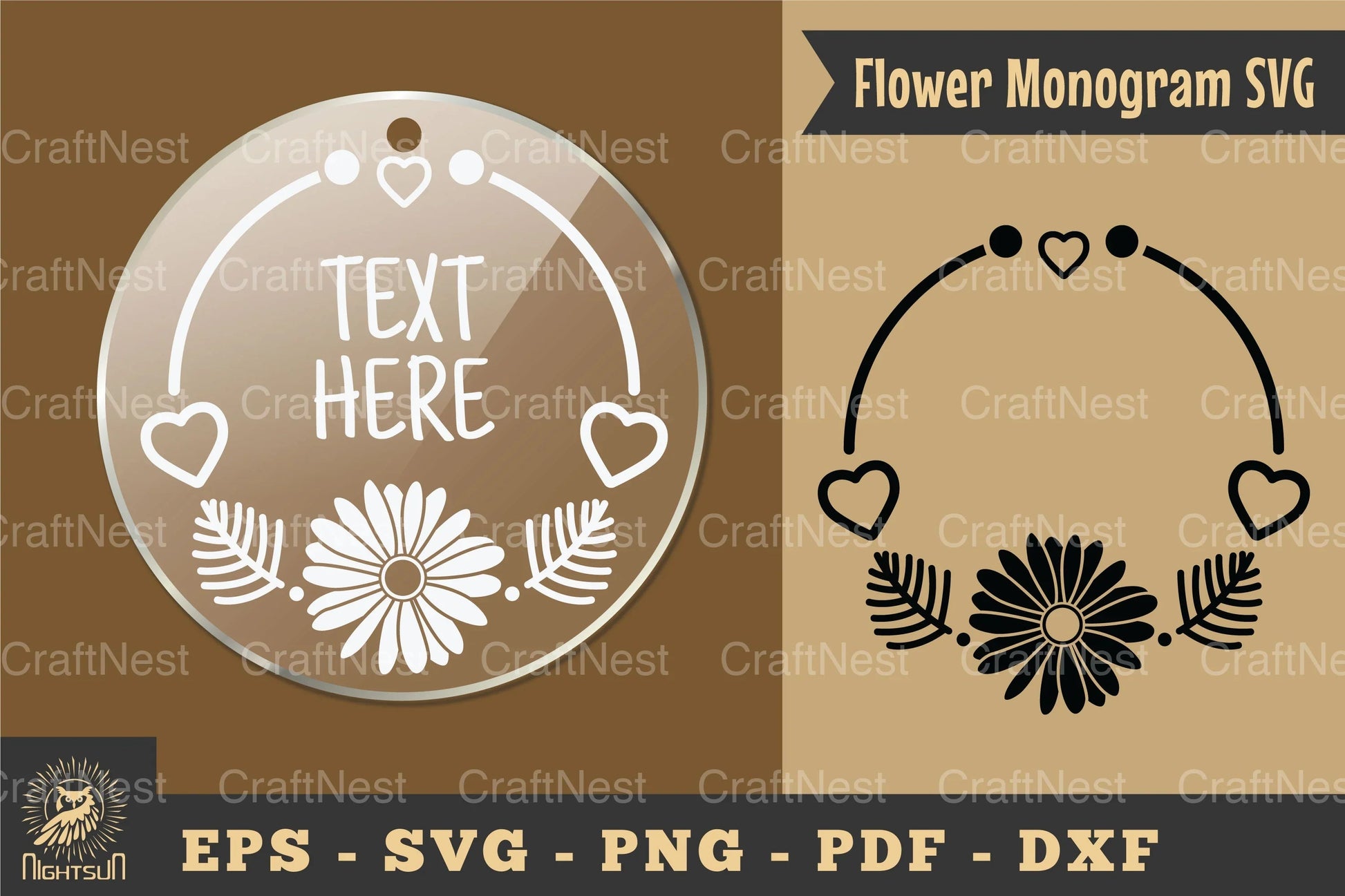 Flower Monogram SVG Silhouette Clipart Bundle - CraftNest - Digital Crafting and Art
