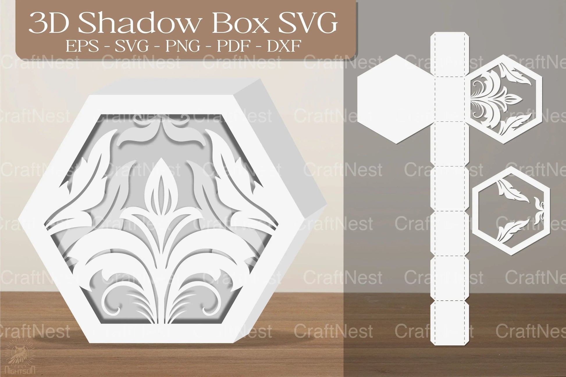 Flower Ornament 3D Shadow Box Papercut Design Bundle - CraftNest - Digital Crafting and Art