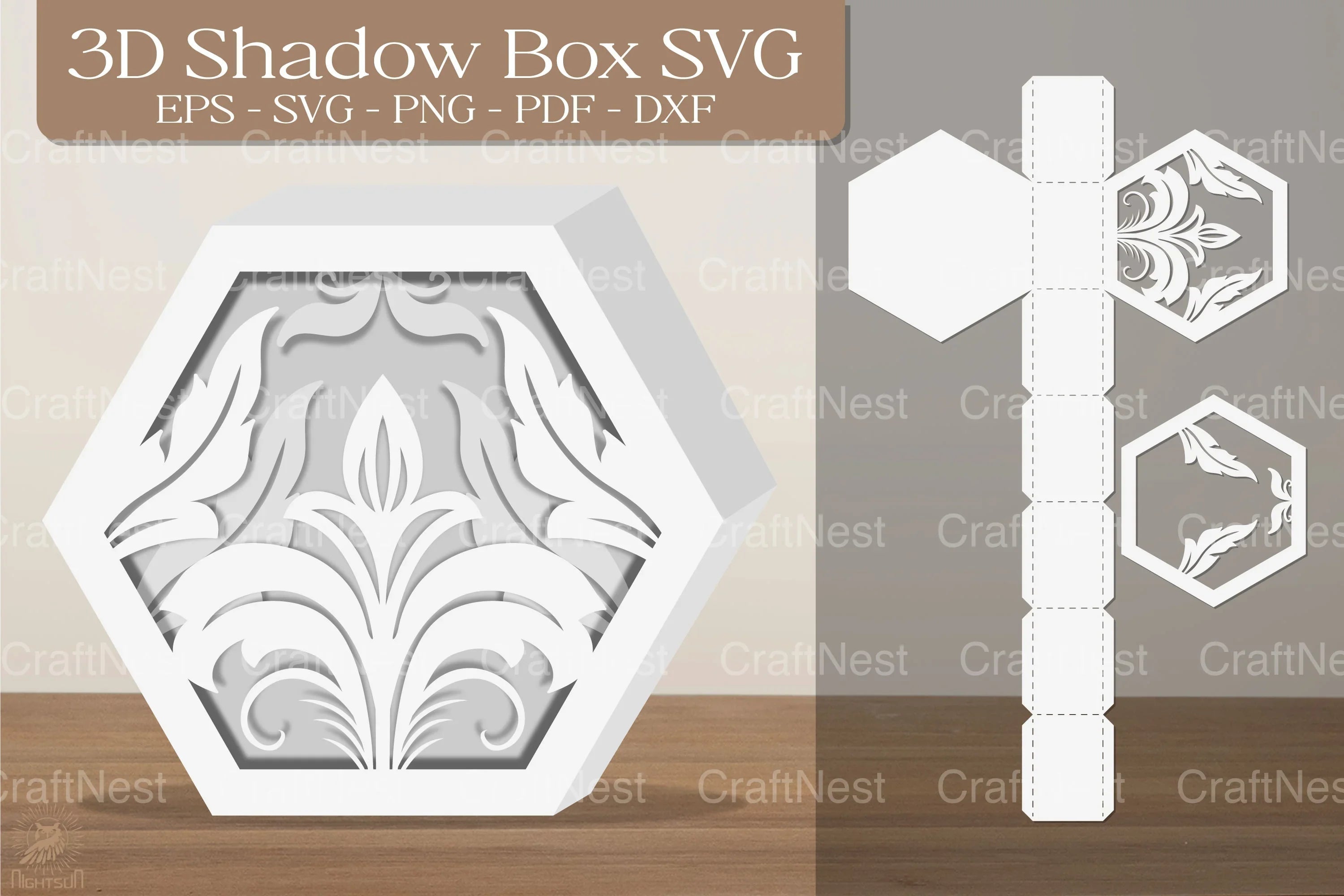 Flower Ornament 3D Shadow Box Papercut Design Bundle - CraftNest - Digital Crafting and Art