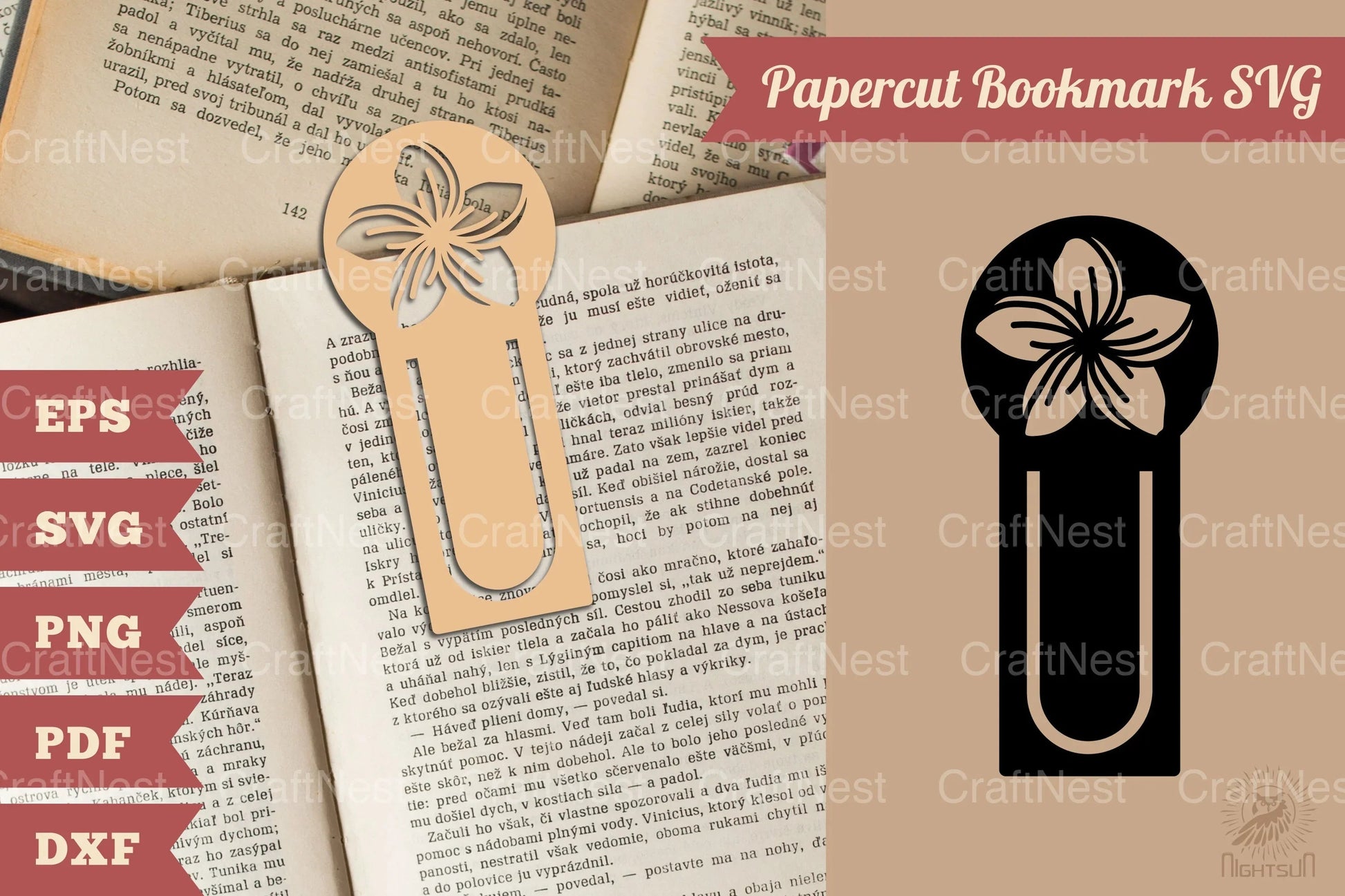Flower Papercut Bookmark SVG Bundle - CraftNest - Digital Crafting and Art
