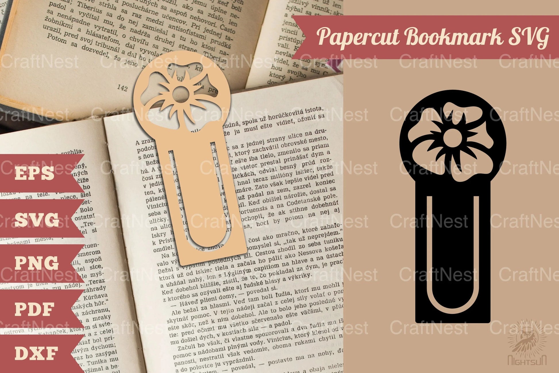 Flower Papercut Bookmark SVG Bundle - CraftNest - Digital Crafting and Art