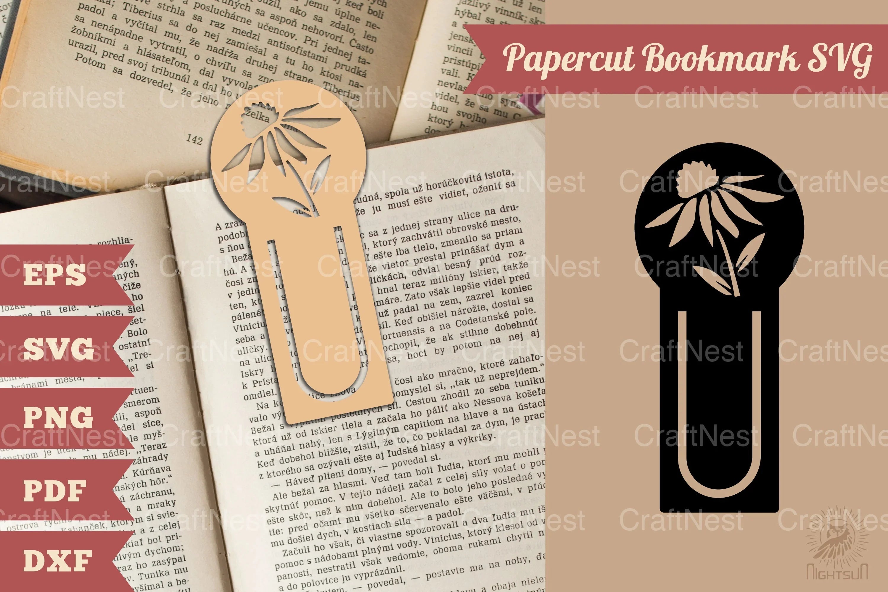 Flower Papercut Bookmark SVG Bundle - CraftNest - Digital Crafting and Art