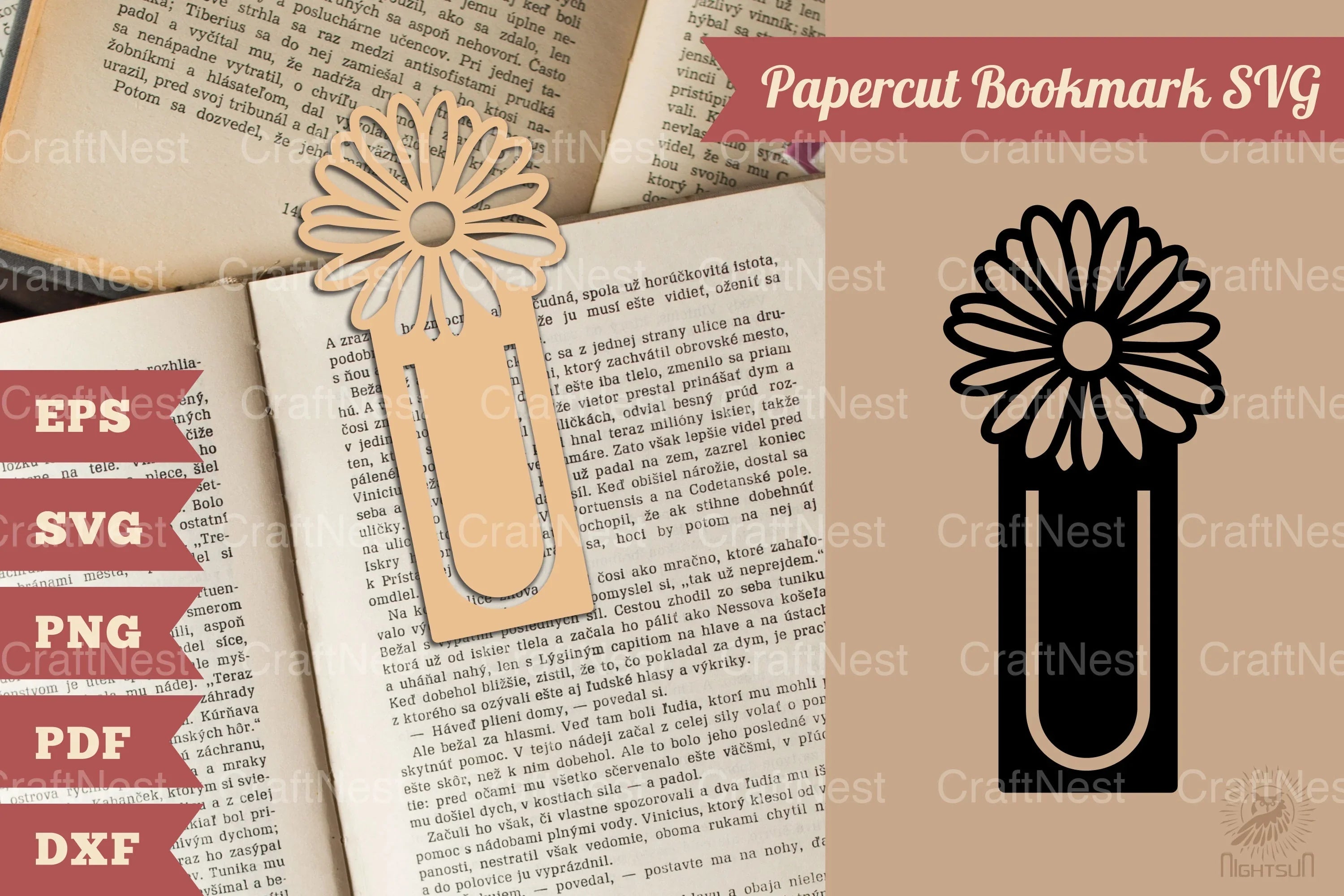 Flower Papercut Bookmark SVG Bundle - CraftNest - Digital Crafting and Art