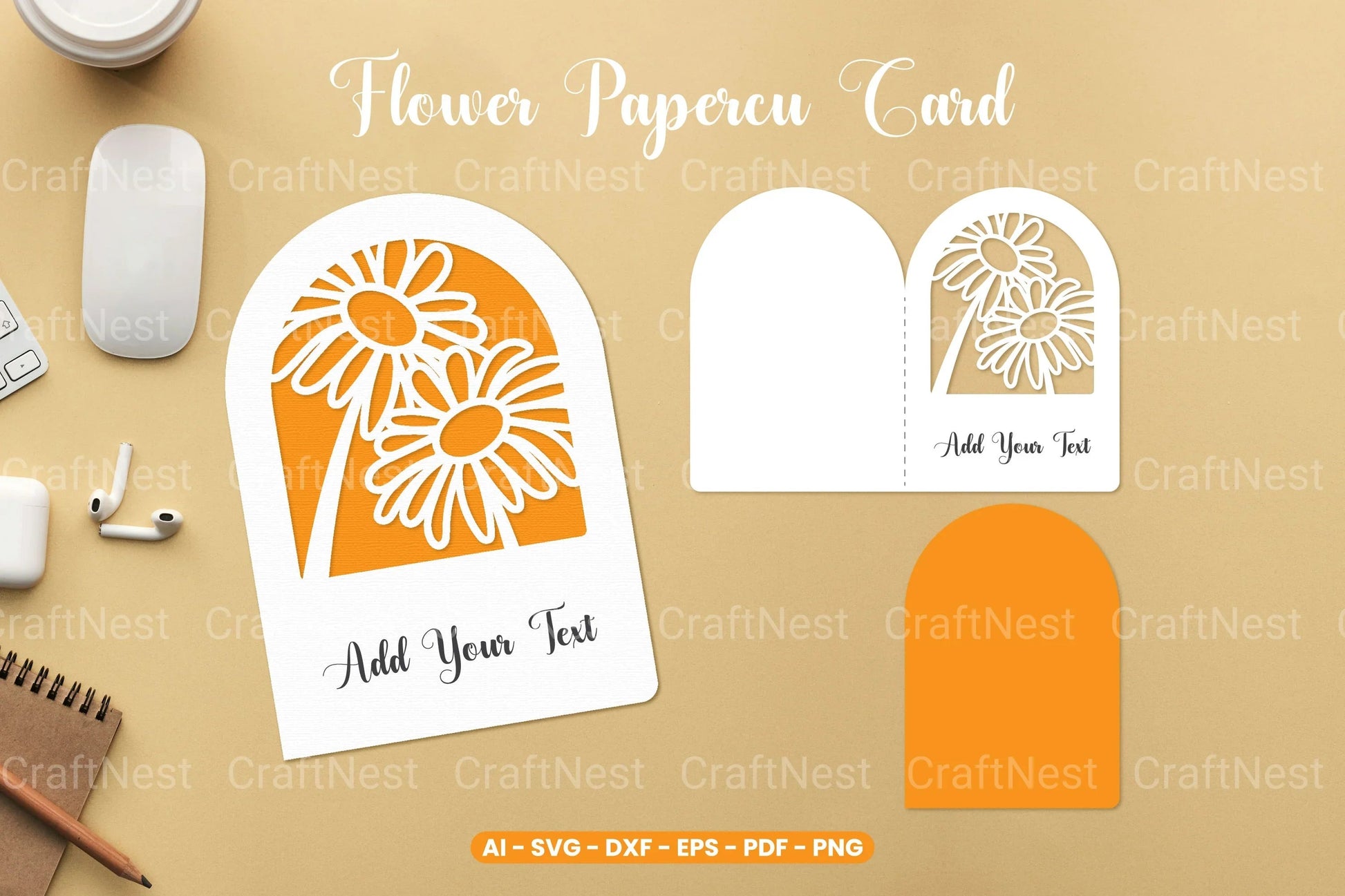 Flower Papercut Card SVG Bundle Clipart - CraftNest - Digital Crafting and Art