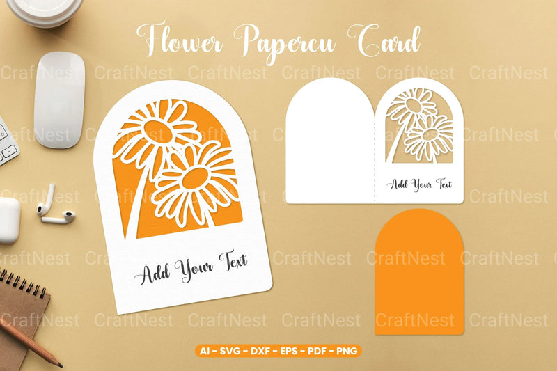 Flower Papercut Card SVG Bundle Clipart - CraftNest - Digital Crafting and Art