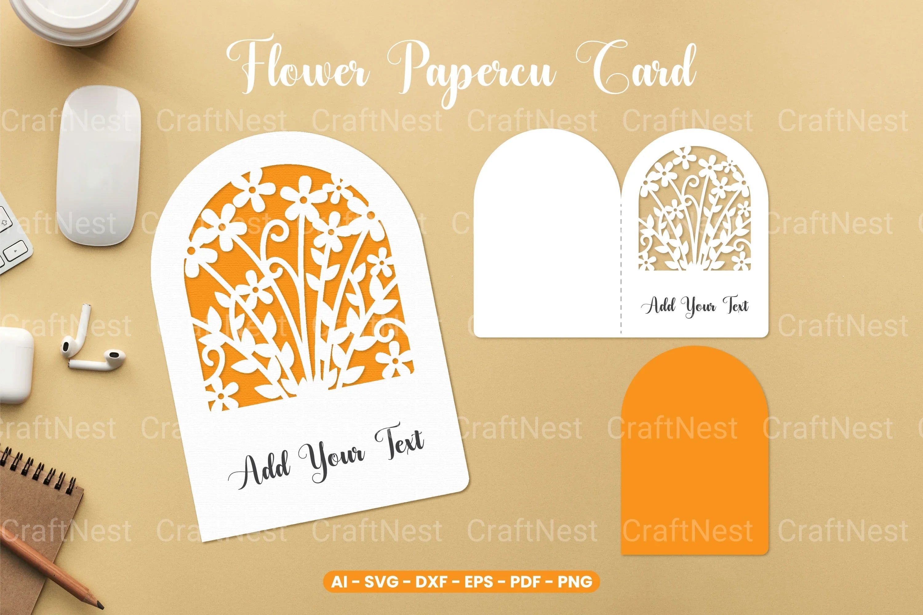 Flower Papercut Card SVG Bundle - CraftNest - Digital Crafting and Art