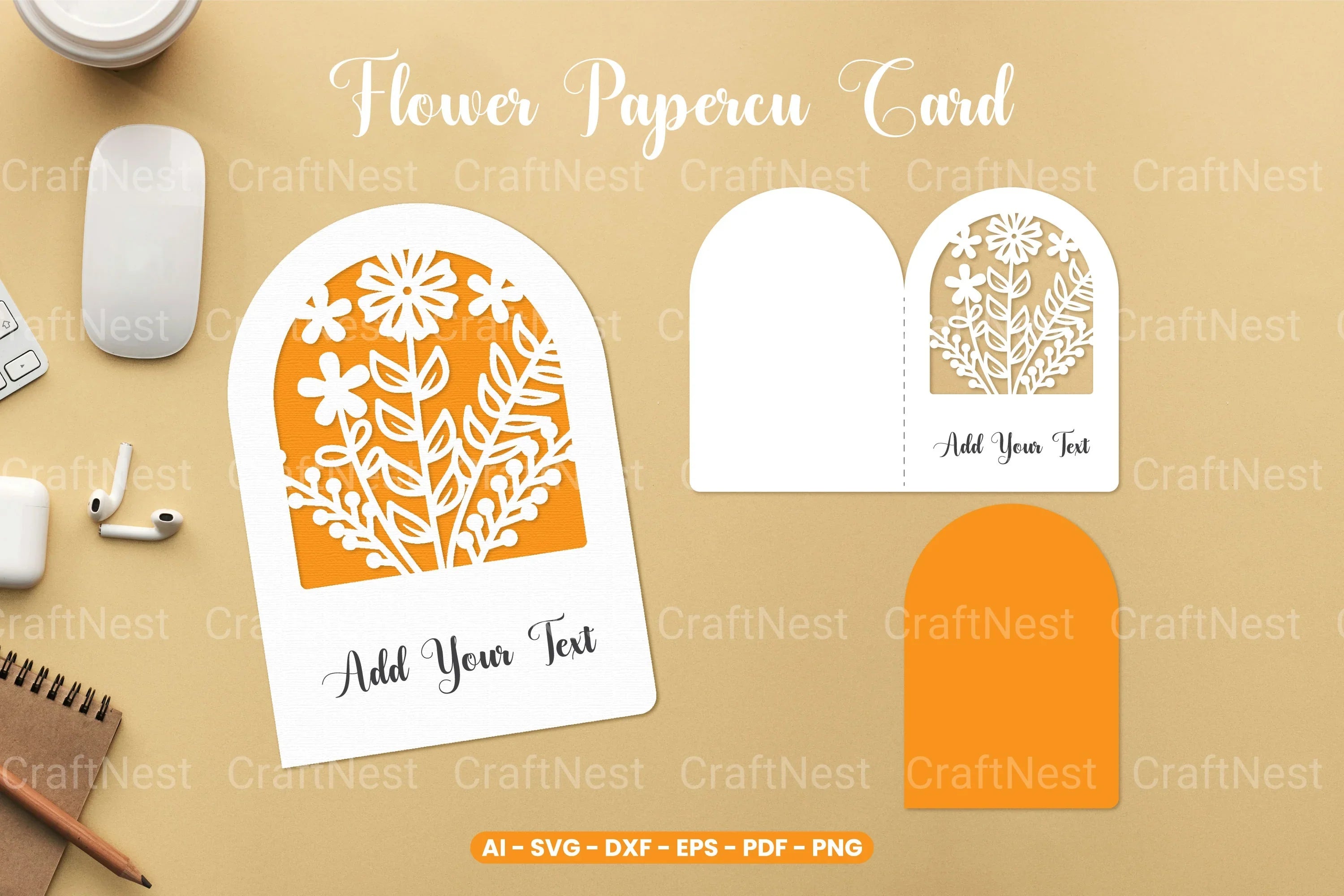 Flower Papercut Card SVG Bundle - CraftNest - Digital Crafting and Art