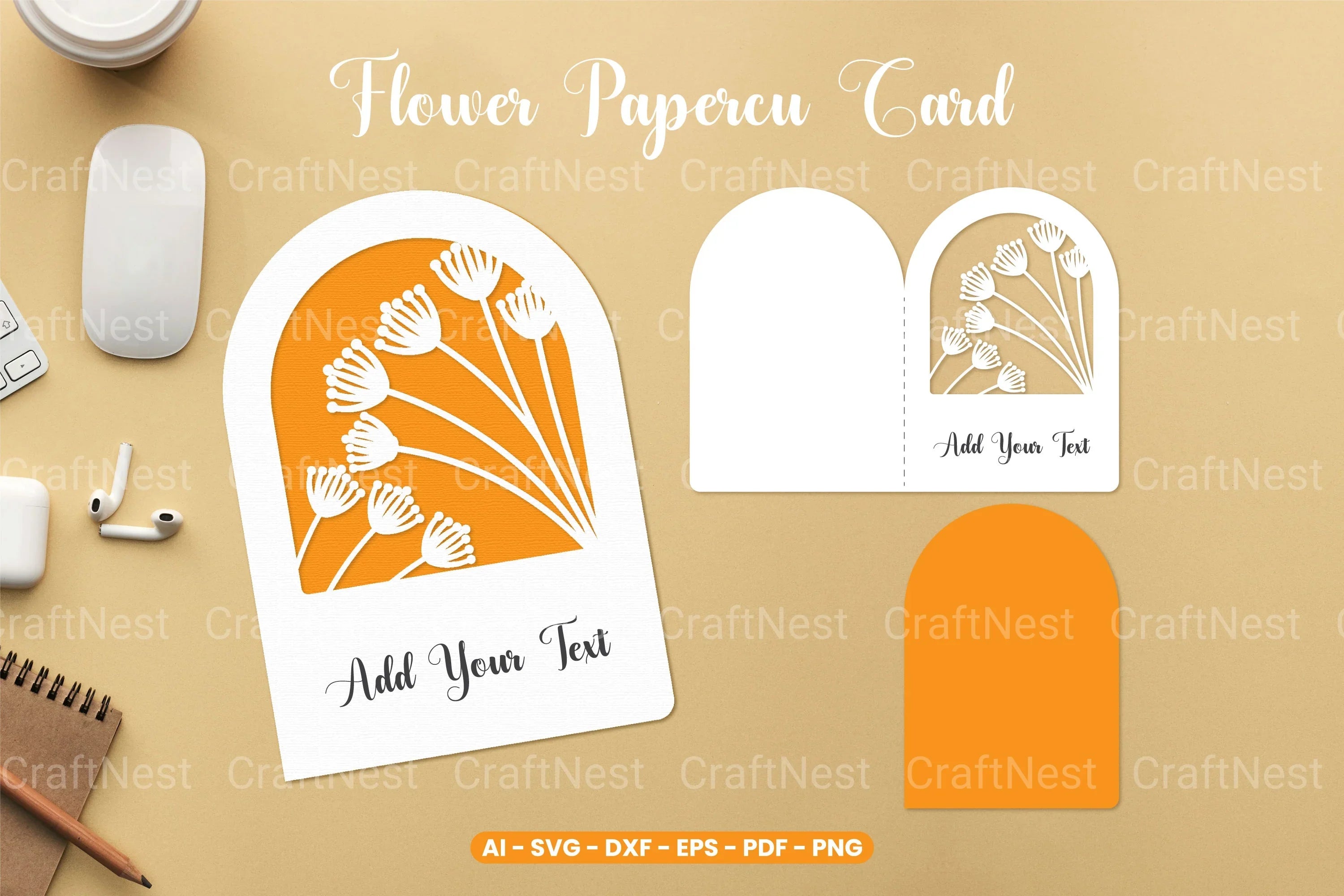 Flower Papercut Card SVG Bundle - CraftNest - Digital Crafting and Art