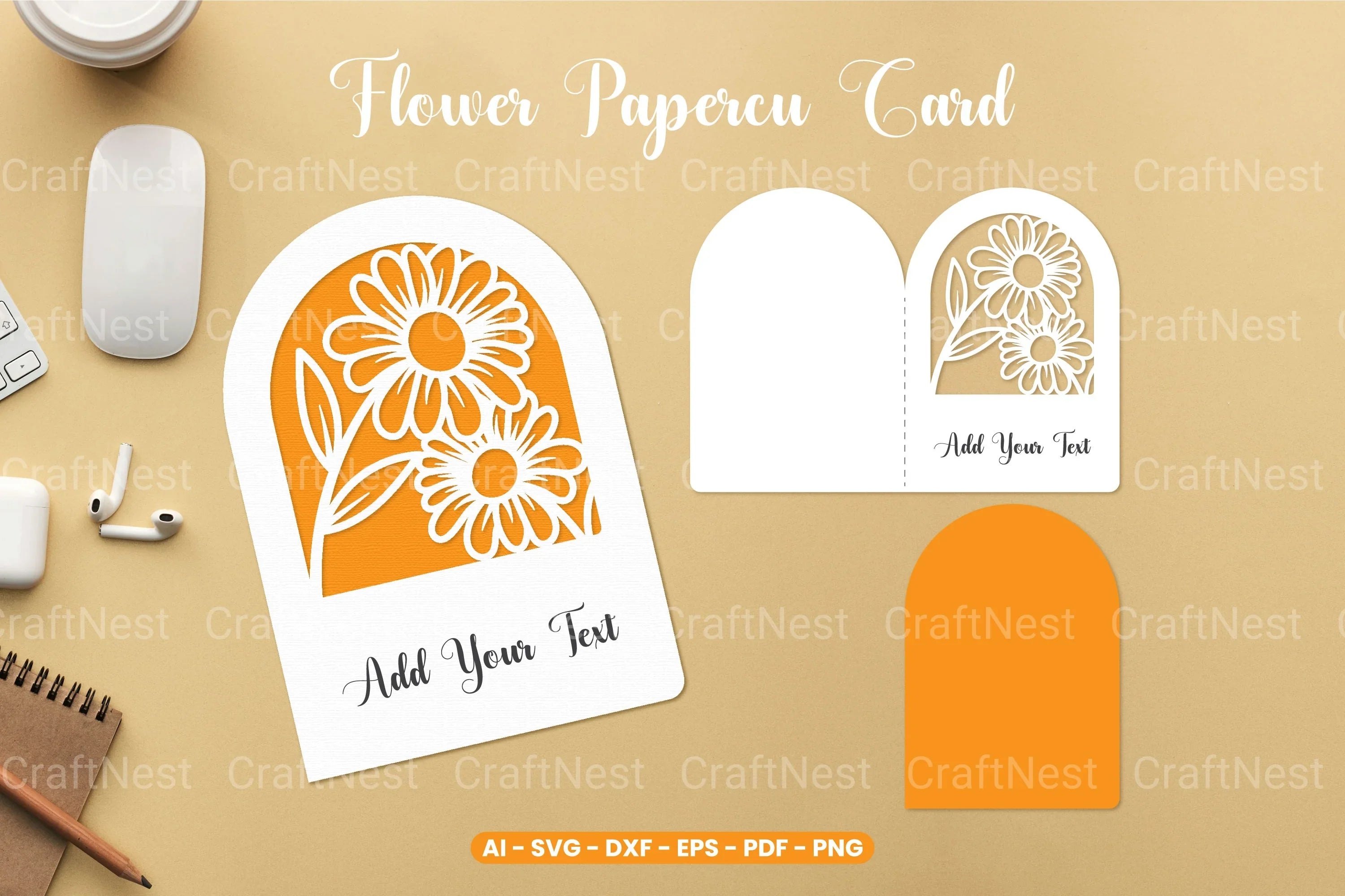 Flower Papercut Card SVG Bundle - CraftNest - Digital Crafting and Art