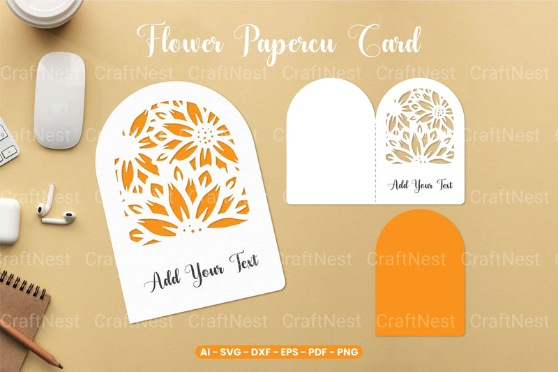 Flower Papercut Card SVG Bundle - CraftNest - Digital Crafting and Art