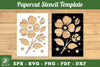 Flower Papercut Stencil Template Clipart Bundle