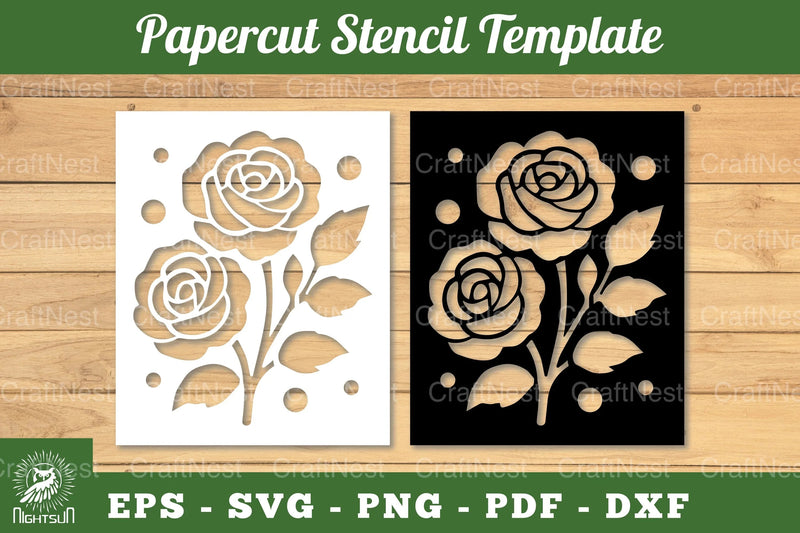 Flower Papercut Stencil Template Clipart Bundle - CraftNest - Digital Crafting and Art