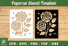 Flower Papercut Stencil Template Clipart Bundle